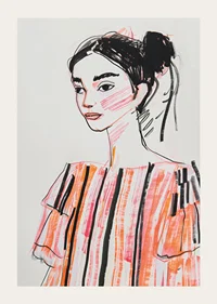 An elegant sketch captures timeless beauty and play of color-3