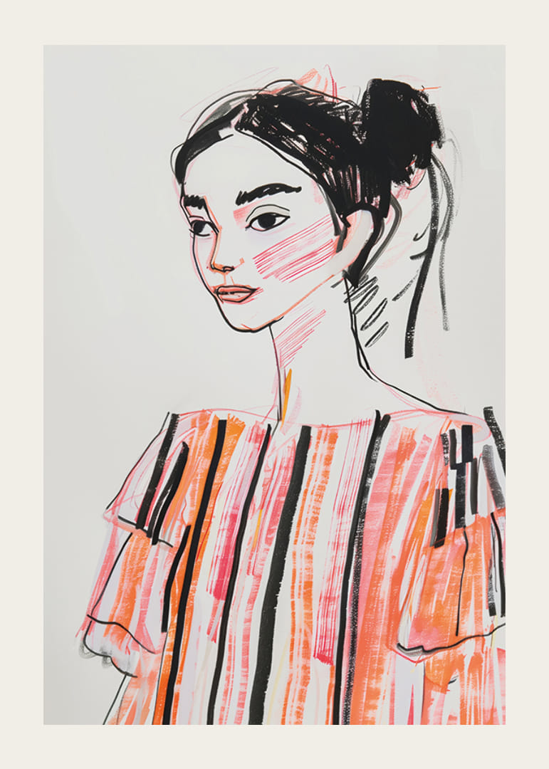 Elegantná skica zachytáva nadčasovú krásu a hru farieb-12