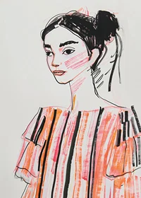 An elegant sketch captures timeless beauty and play of color-7