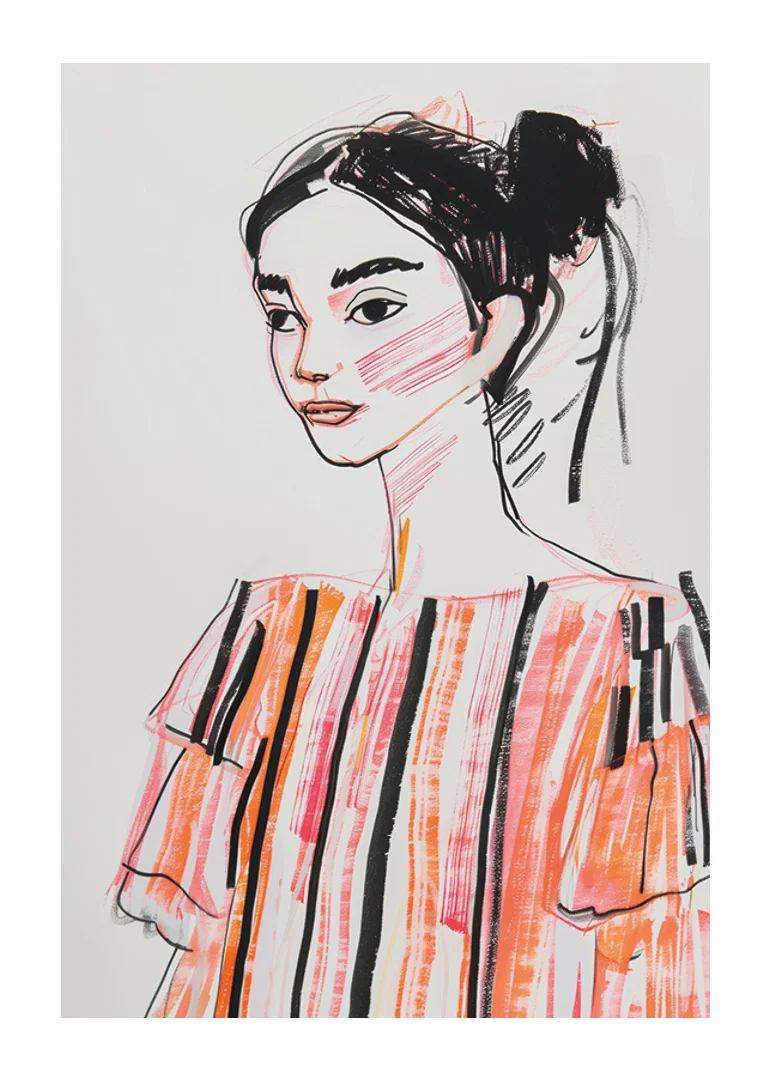 An elegant sketch captures timeless beauty and play of color-12