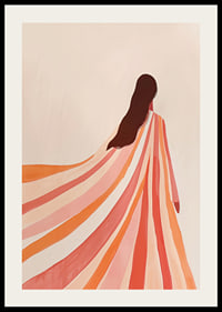 An elegant figure wrapped in soft, colorful lines of serenity-2