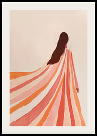 Une silhouette élégante enveloppée de lignes douces et colorées de sérénité-2