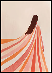 An elegant figure wrapped in soft, colorful lines of serenity-6