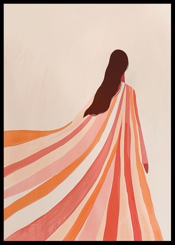 An elegant figure wrapped in soft, colorful lines of serenity-12