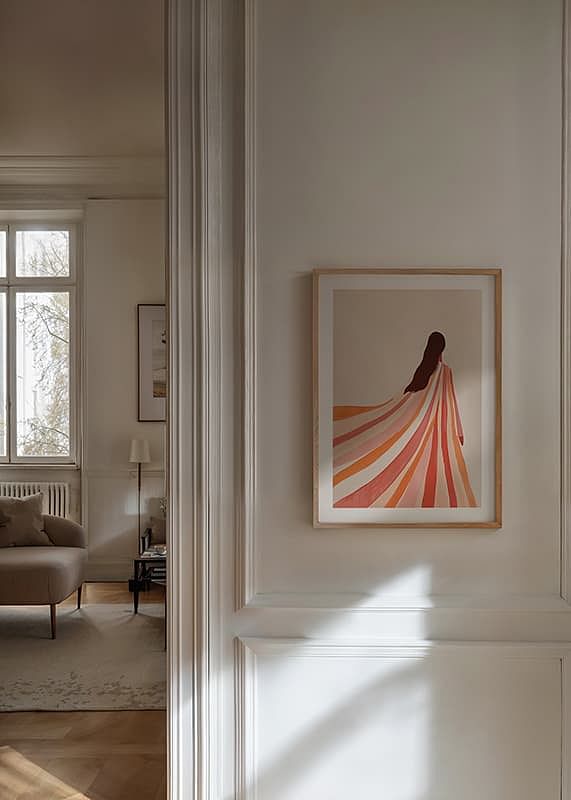 Elegantná postava zahalená do jemných farebných línií pokoja-12