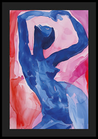 A blue silhouette against a pink background creates a sense of movement and beauty-4