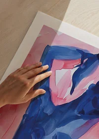 Abstract dance of bold blue and pink tones-9
