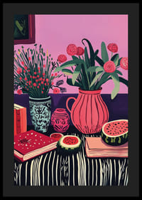 En explosion av färger med blommor och frukter ger rummet liv-4