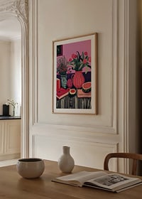 An explosion of colors with flowers and fruits brings the room to life-8