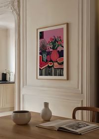 Een explosie van kleuren met bloemen en fruit brengt de kamer tot leven-4