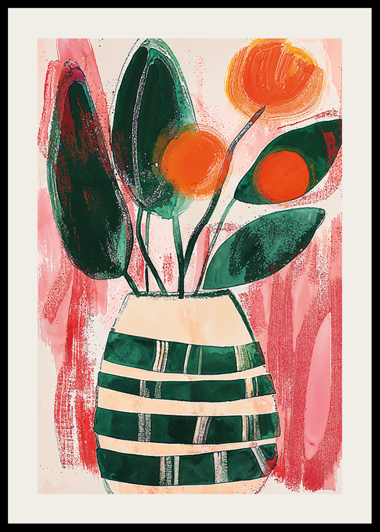 Élénk művészet virágokkal és mély színekkel-12