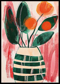 Vibrant art with flowers and deep colors-2