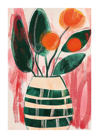 Vibrant art with flowers and deep colors-1