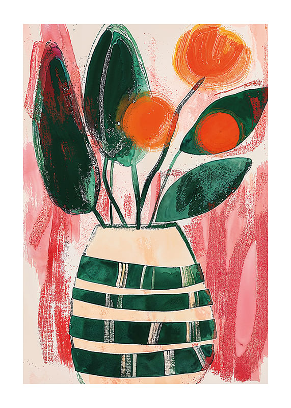 Vibrant art with flowers and deep colors-12
