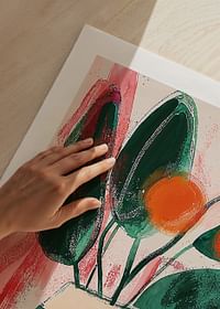 Vibrant art with flowers and deep colors-5