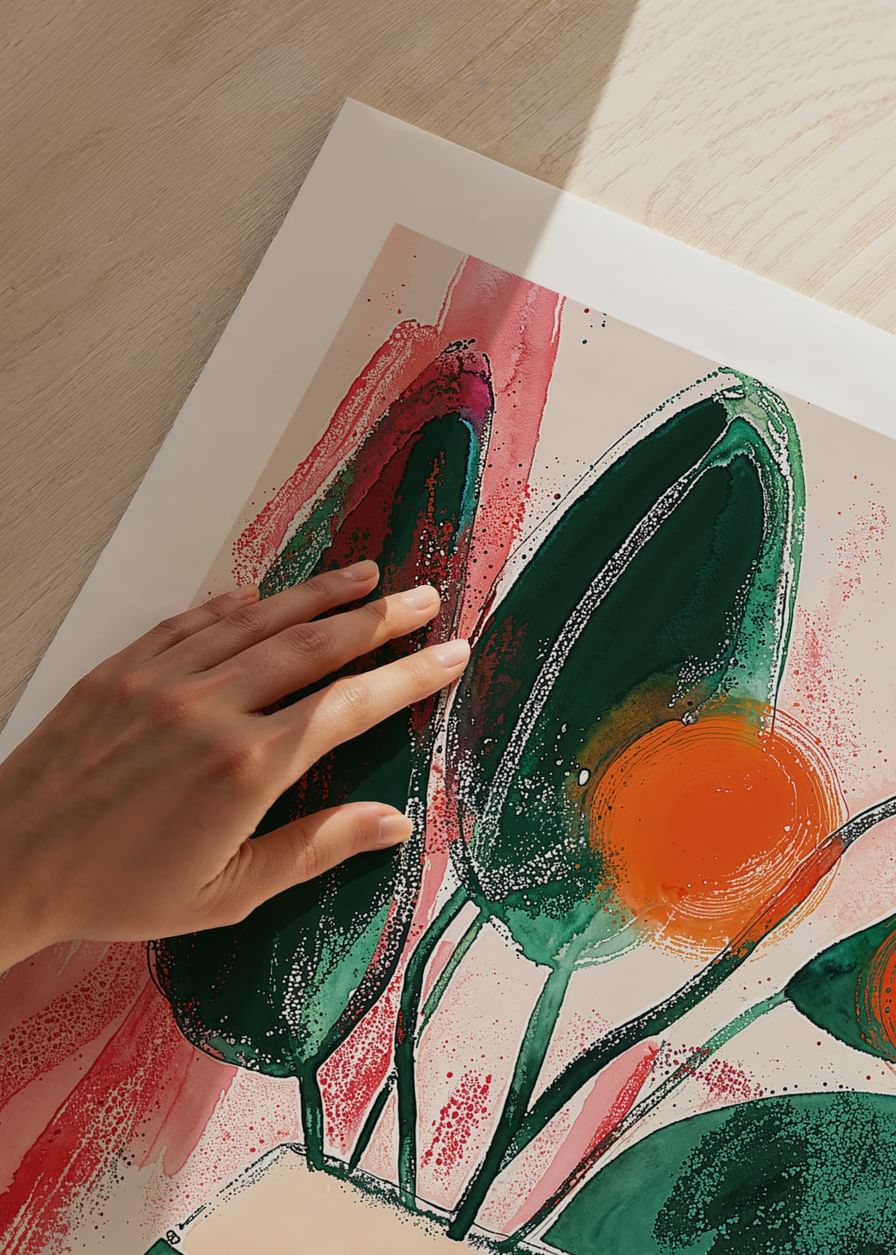 Vibrant art with flowers and deep colors-12