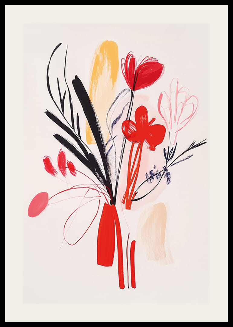 Livfull konst som kombinerar färg och form i ett blomstermotiv-12