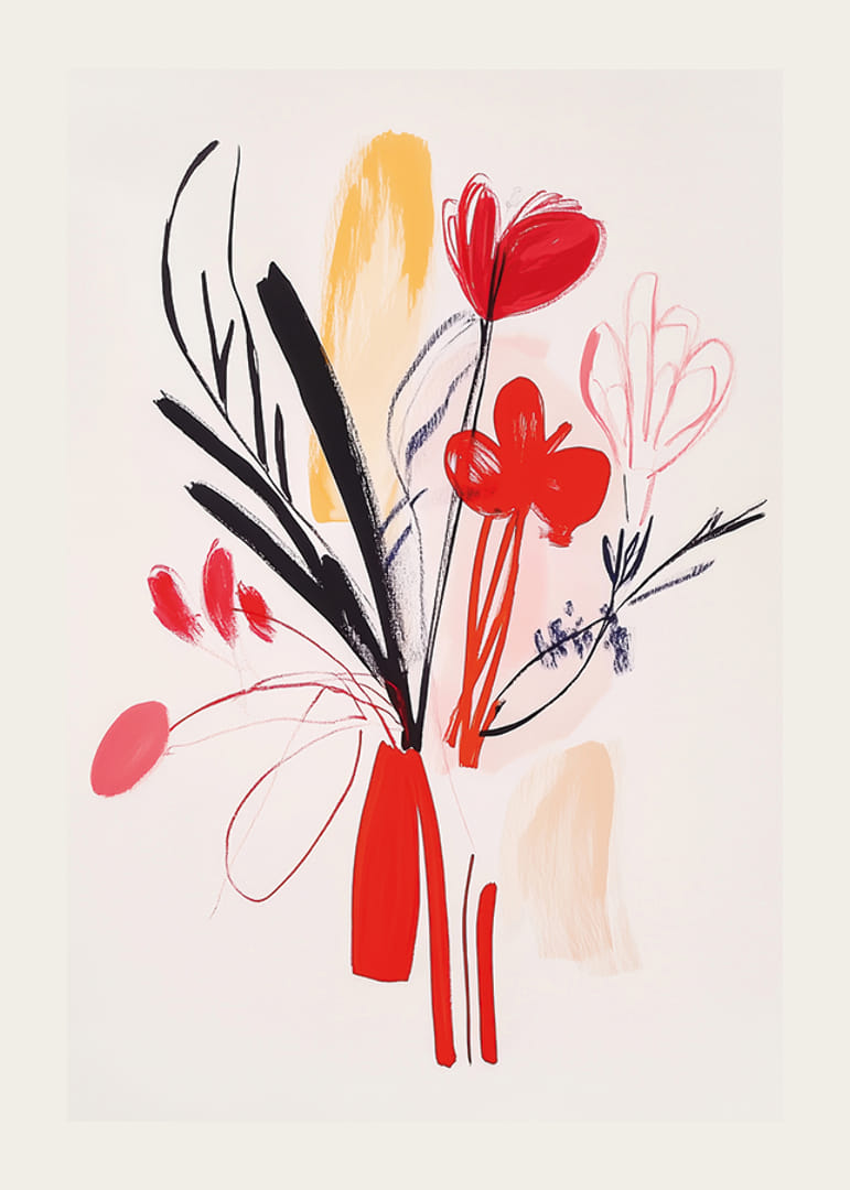 Livfull konst som kombinerar färg och form i ett blomstermotiv-12