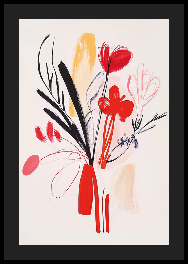 Livfull konst som kombinerar färg och form i ett blomstermotiv-12