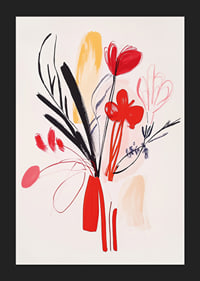 Livfull konst som kombinerar färg och form i ett blomstermotiv-5