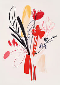 Livfull konst som kombinerar färg och form i ett blomstermotiv-7