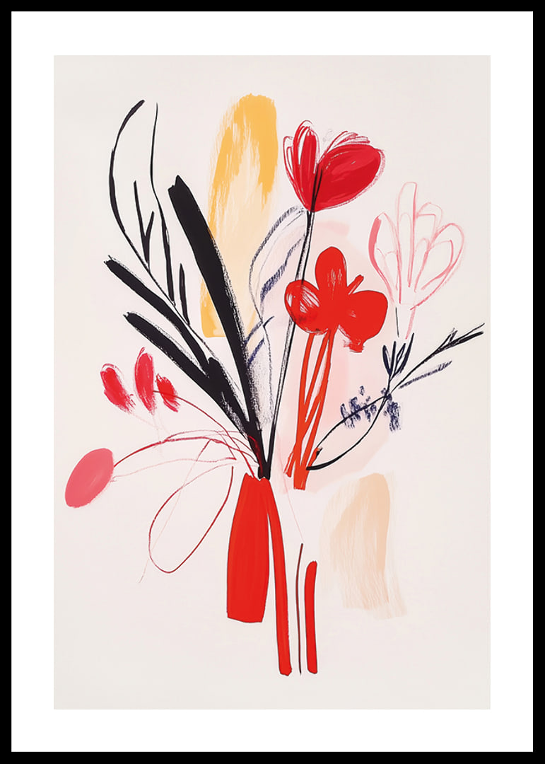 Livfull konst som kombinerar färg och form i ett blomstermotiv-12