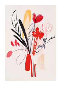 Livfull konst som kombinerar färg och form i ett blomstermotiv-1