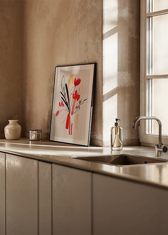 Artă vibrantă care combină culoarea și forma într-un motiv floral-12