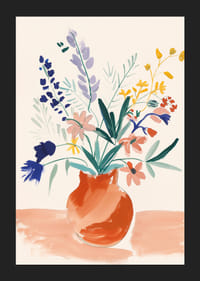 Livfull bukett i färgglada toner förgyller rummet-5