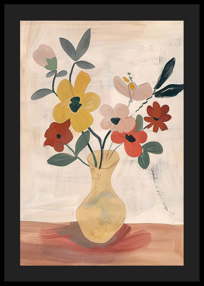 Färgglada blommor i en vas sprider lugn och skönhet-12