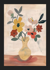 Färgglada blommor i en vas sprider lugn och skönhet-5