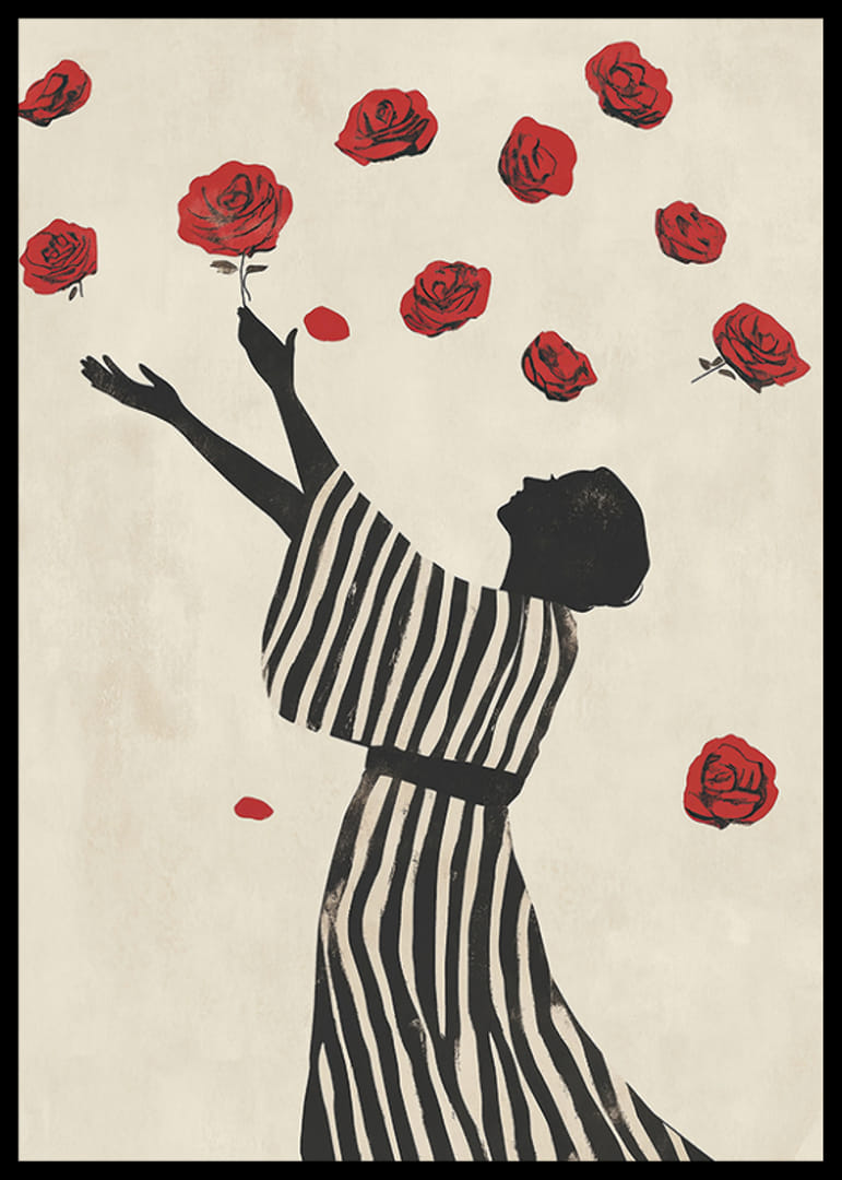 2 Roses Dancing Dance Of Roses Poster | Akvarell | Gallerix.se