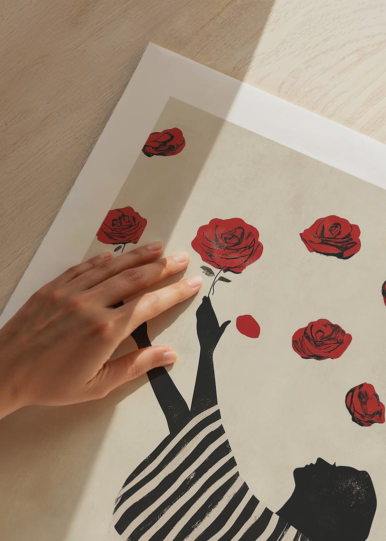 2 Roses Dancing Dance Of Roses Poster | Akvarell | Gallerix.se