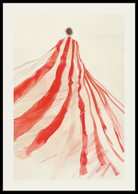 Vznášajúce sa červené stuhy sa preháňajú vzduchom s jemnou eleganciou-2