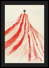 Vznášajúce sa červené stuhy sa preháňajú vzduchom s jemnou eleganciou-4