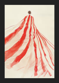 Vznášajúce sa červené stuhy sa preháňajú vzduchom s jemnou eleganciou-5