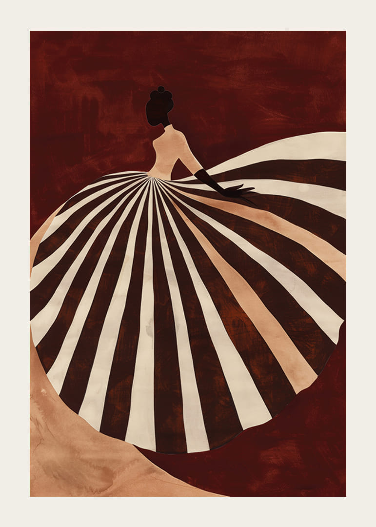 Anmutige Schattensilhouette mit einem hypnotischen Streifenkleid-12