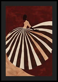 Graceful shadow silhouette with a hypnotic striped dress-4