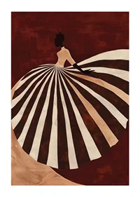 Graceful shadow silhouette with a hypnotic striped dress-1