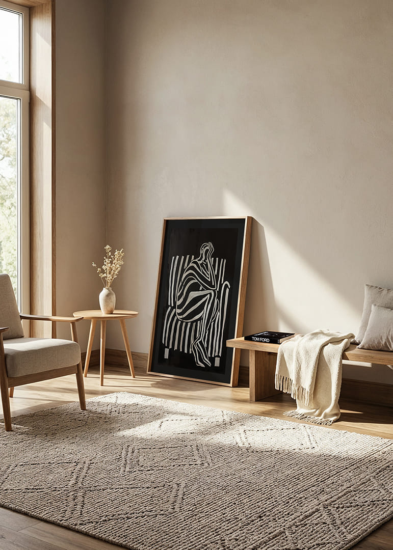 Liniile alb-negru modelează o figură gânditoare în contrast elegant-12