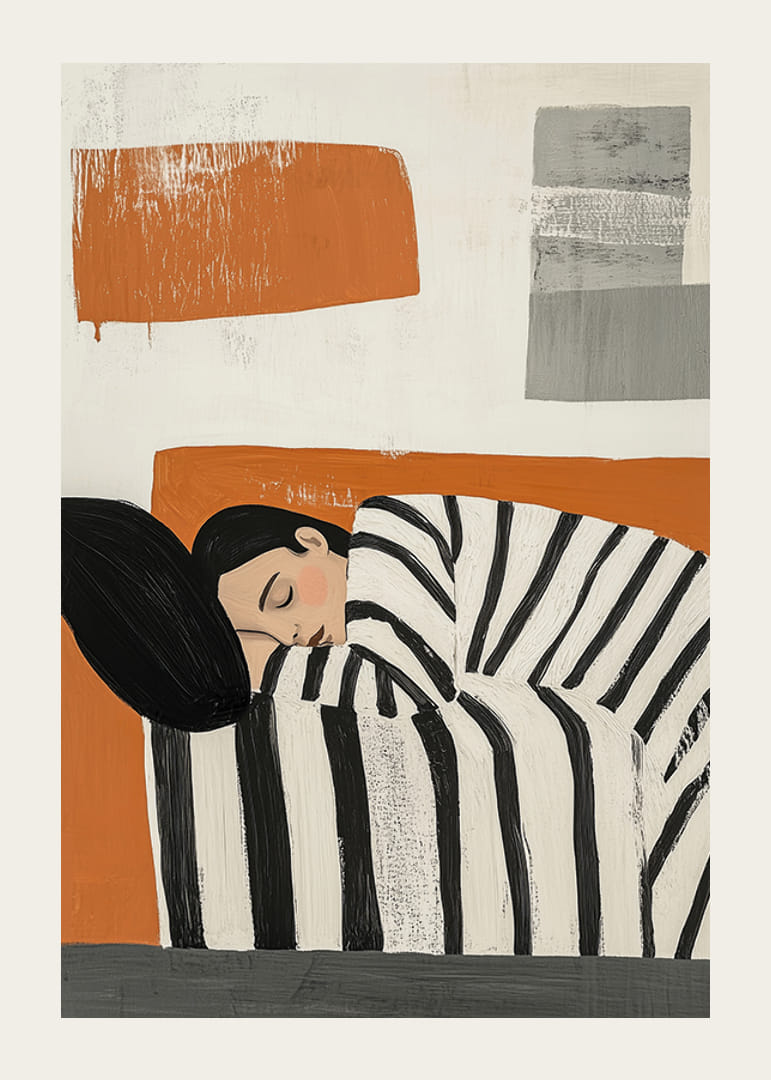 En afslappende søvnscene i varme, moderne toner-12