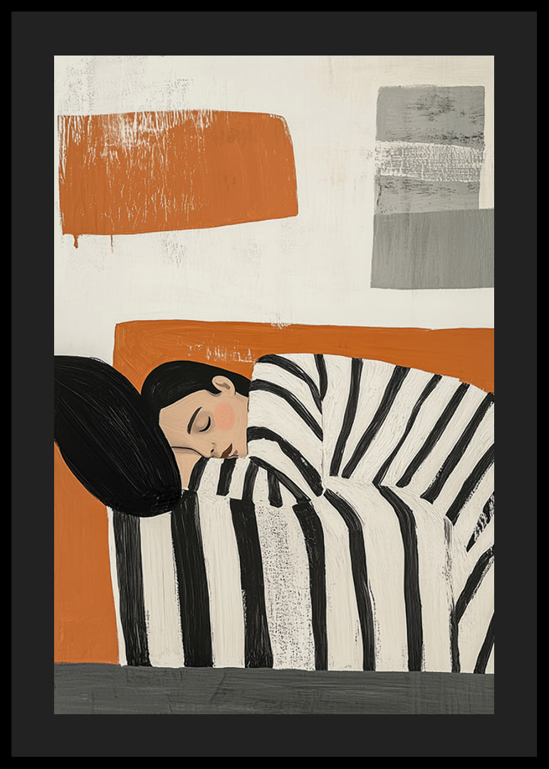 A relaxing sleep scene in warm, modern tones-12
