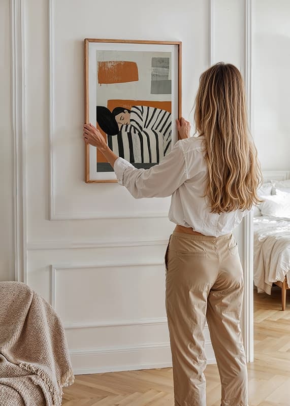 A relaxing sleep scene in warm, modern tones-12