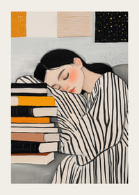 O femeie adormită împotriva cărților creează o armonie de vis-3