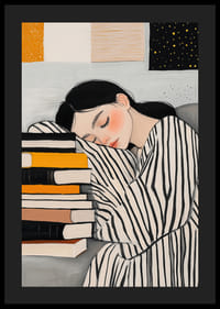 O femeie adormită împotriva cărților creează o armonie de vis-4