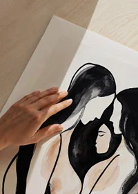 Two figures unite in a calm, abstract harmony-3
