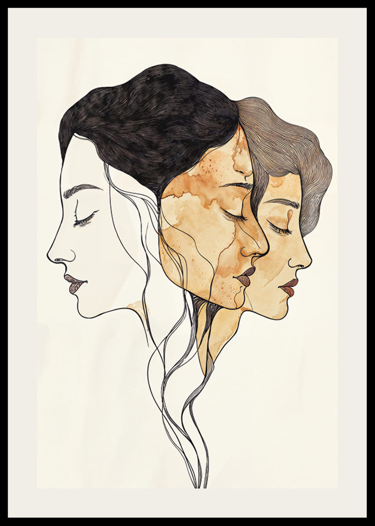 Három harmóniában lévő arc szimbolizálja az időt és a szépséget-12