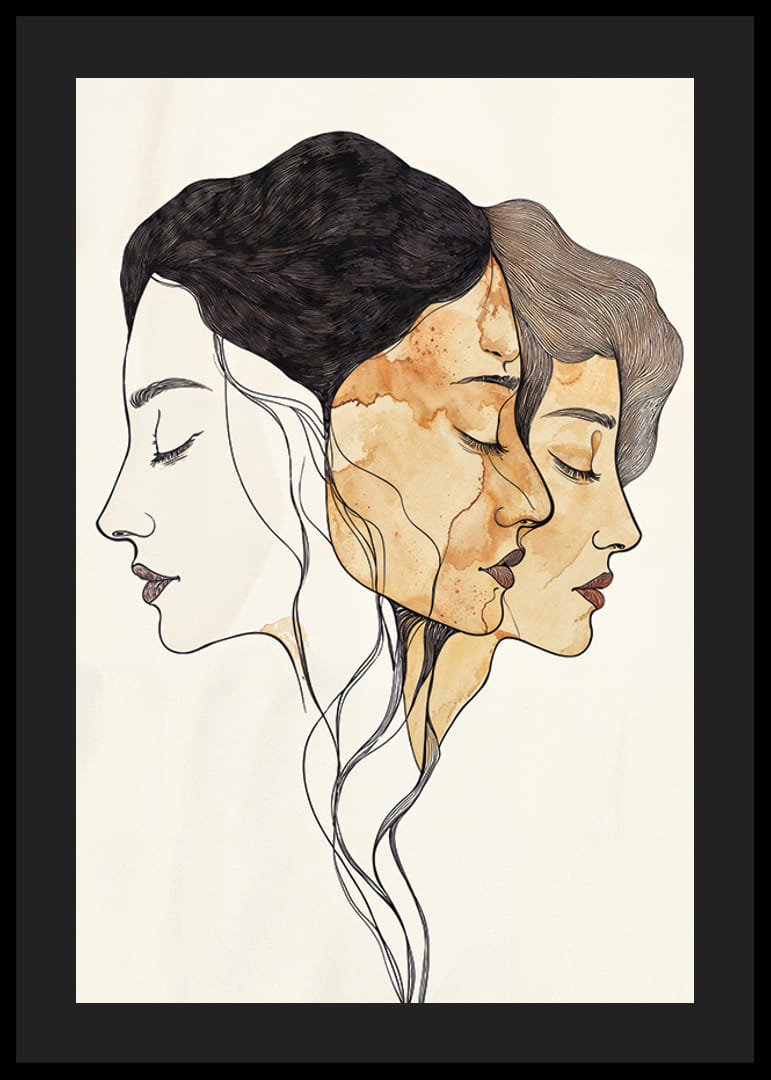 Három harmóniában lévő arc szimbolizálja az időt és a szépséget-12