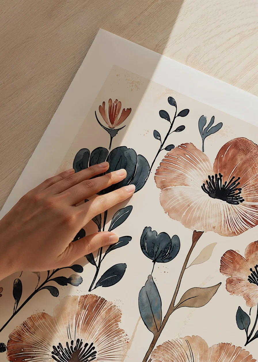 A girl reads, surrounded by flowers in gentle, warm tones-12