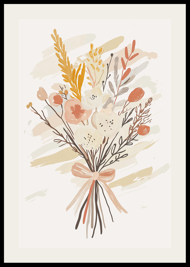An elegant bouquet in warm, earthy colors gives a calm feeling-12